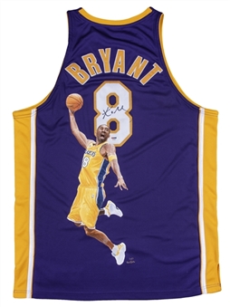 Kobe Bryant Signed Limited Edition Hand Painted Los Angeles Lakers #8 Road Jersey (PSA/DNA & Legends Sports Art COA)